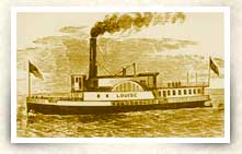 Illustration of paddlewheel boat on St. Johns River