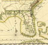 Map showing Spanish Territory in Florida, circa 1670